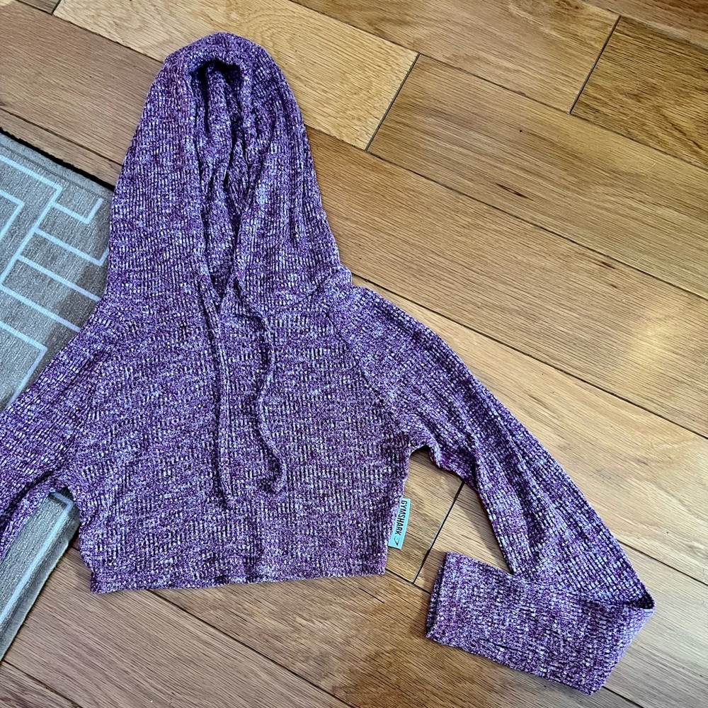 Gymshark slounge ribbed hoodie deep plum marl